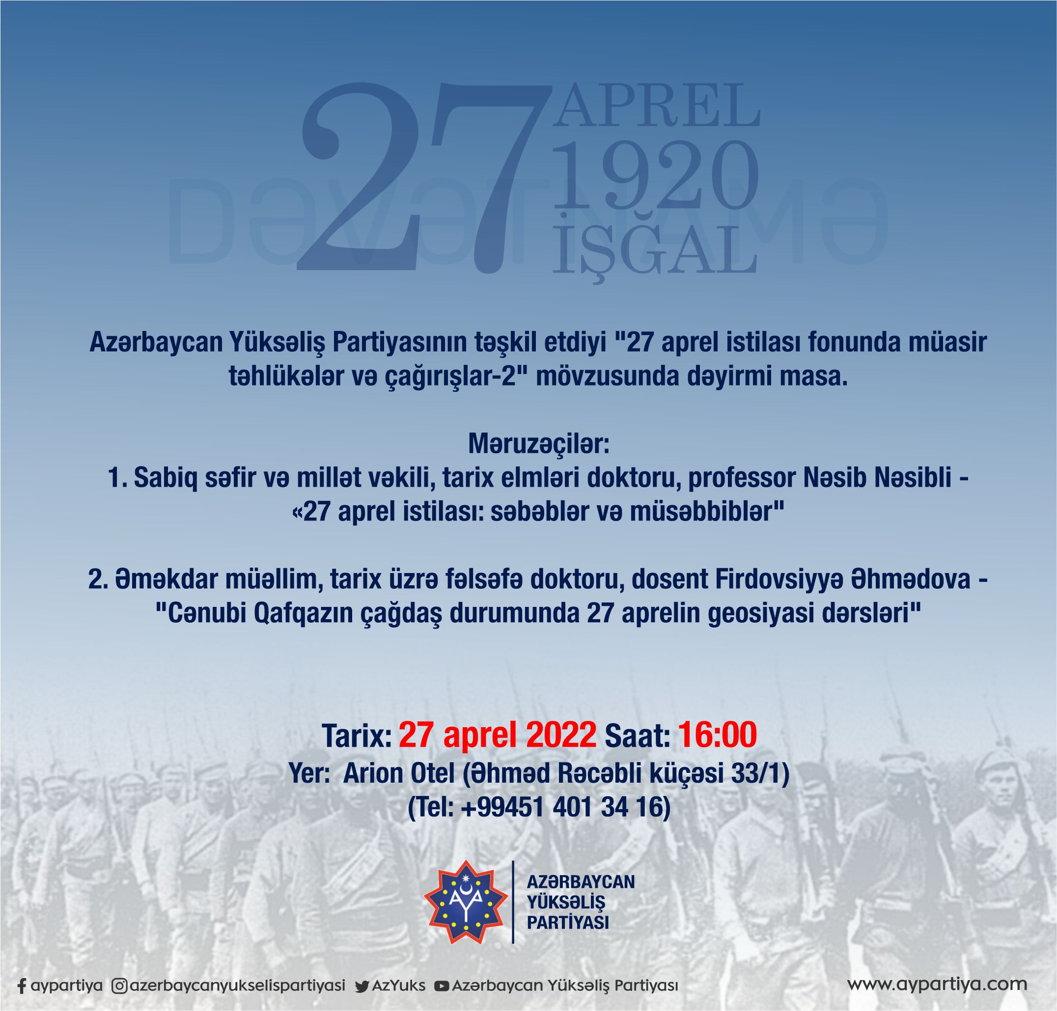 27 aprel istilası fonunda müasir təhlükələr və çağırışlar - 2