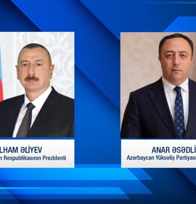 Azərbaycan Prezidenti AY Partiya Başqanını təbrik edib