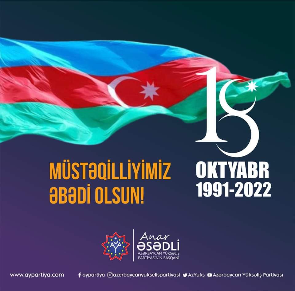 Azərbaycanda Müstəqilliyin Bərpası Günüdür